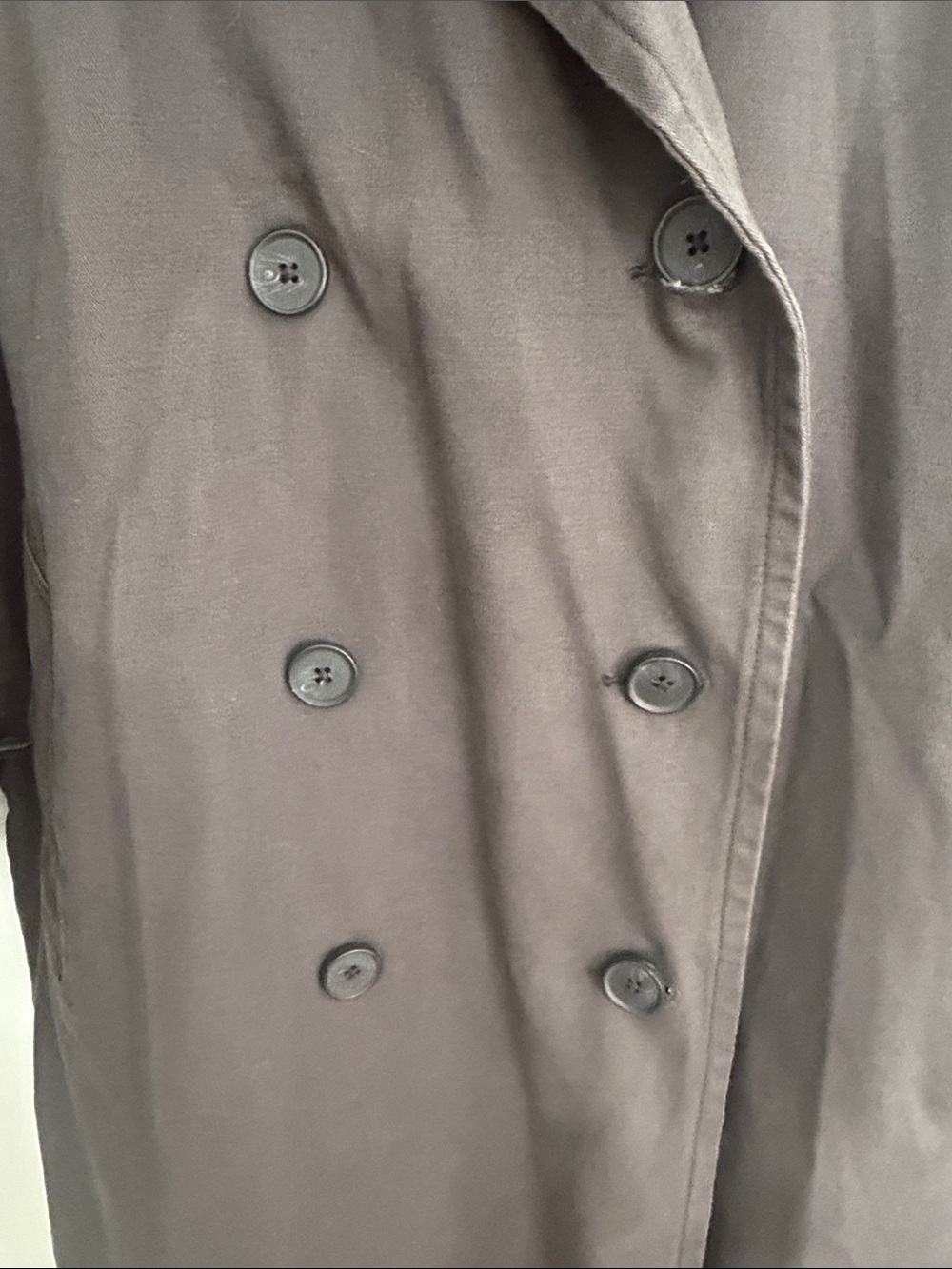 Levi's Charcoal Gray Double-Breasted Barn Trench Coat size Small - Picture 6 of 9